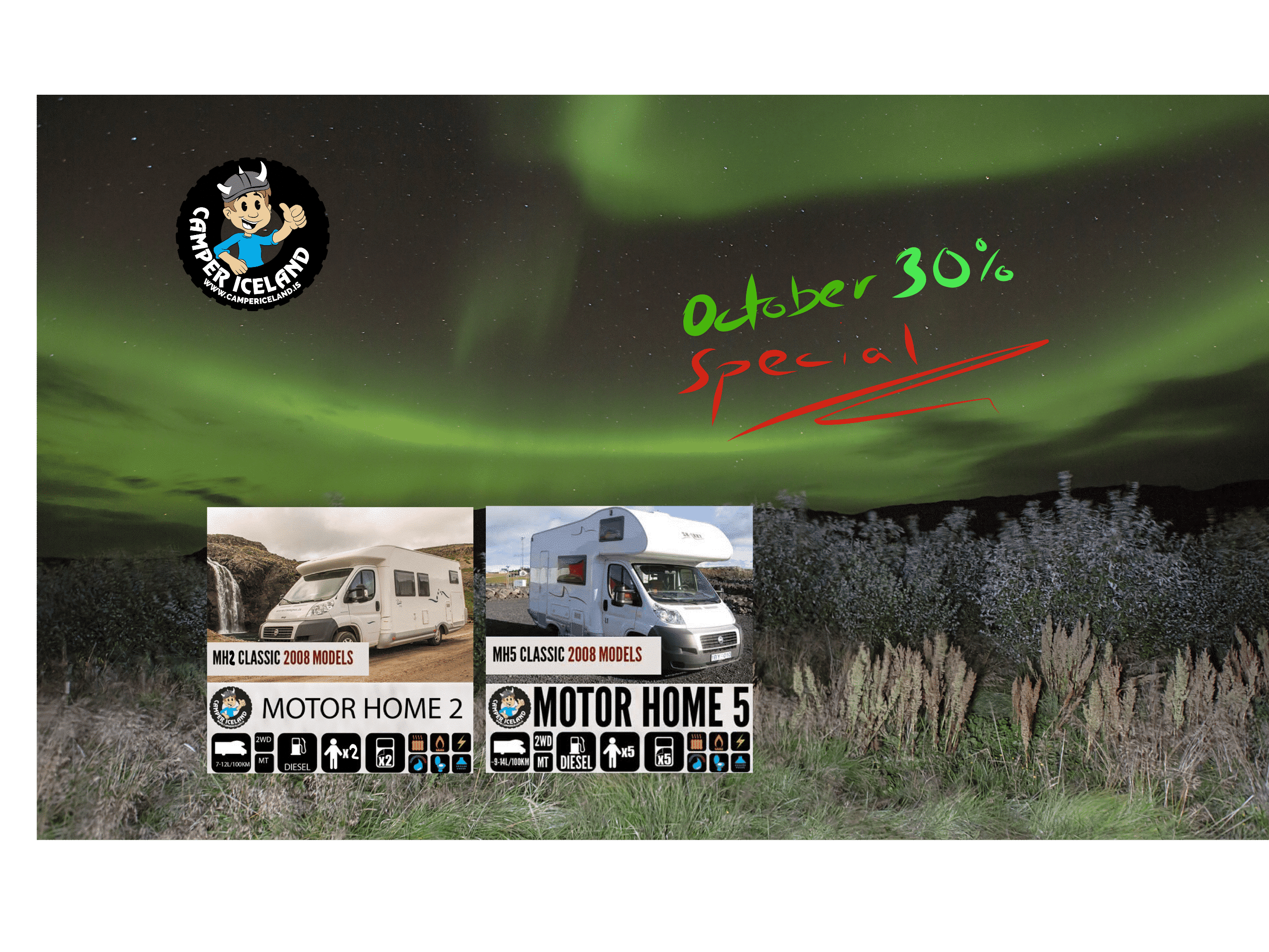 Camper & Motorhome Rental Iceland | The Adventure Menu 12 October Special 30%
