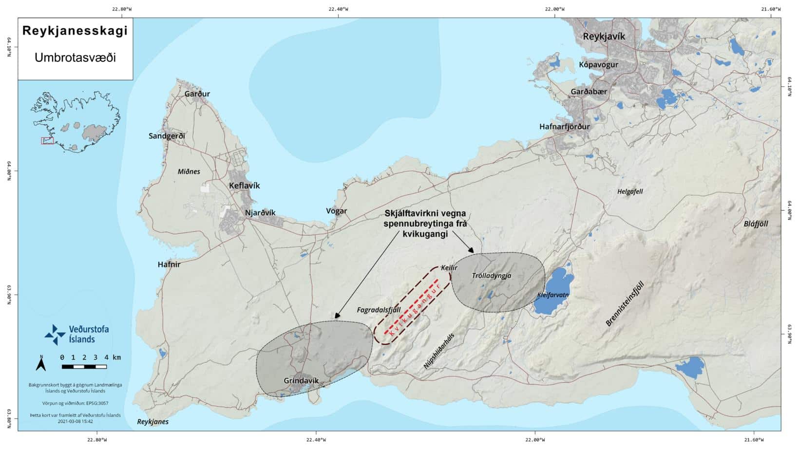 Island - Magma jetzt 1Km von der Oberfläche entfernt