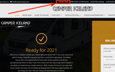 Volcano News Link on Camper Iceland