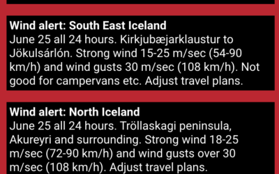Safetravel in Iceland – wind alert – drive carefully